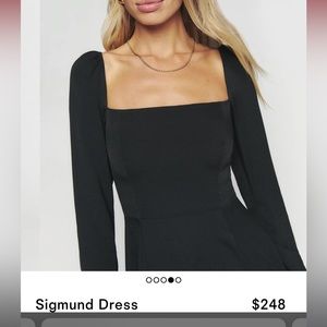 Reformation black king sleeve dress